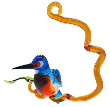 Hängevogel, Eisvogel auf Ast